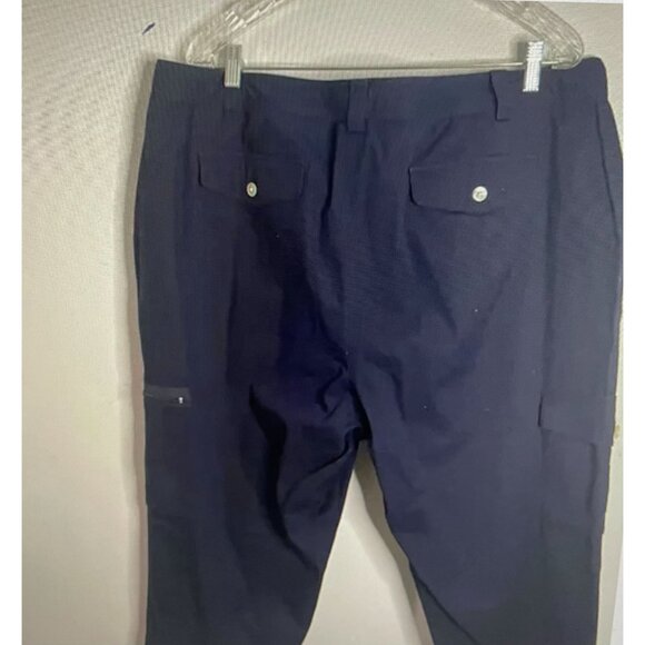 Lauren Ralph Lauren Navy Cargo Capri Pants 20W Cotton/Elastane With Pockets - Picture 2 of 10